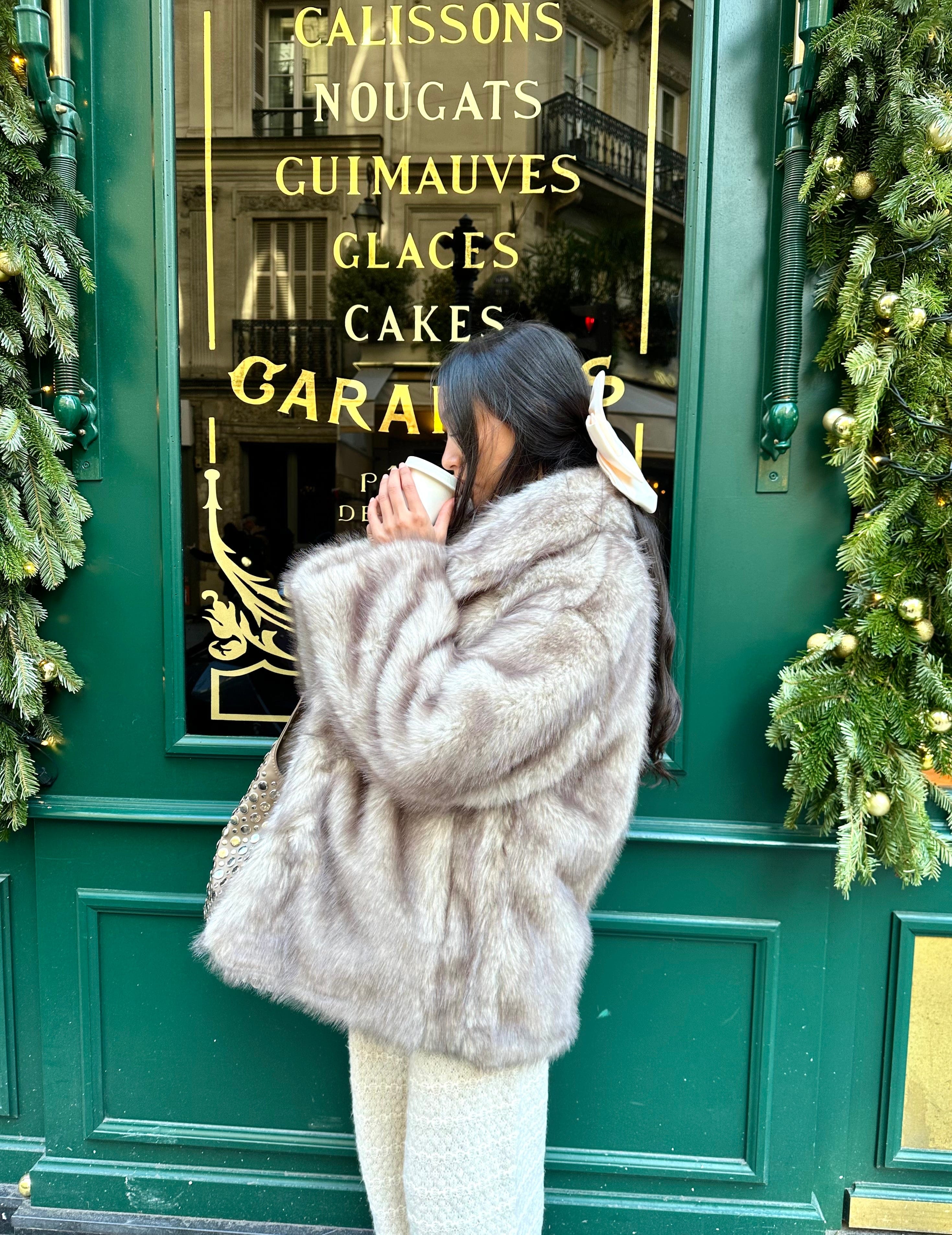 Maurice paris Veste Fourrure MEGEVE beige