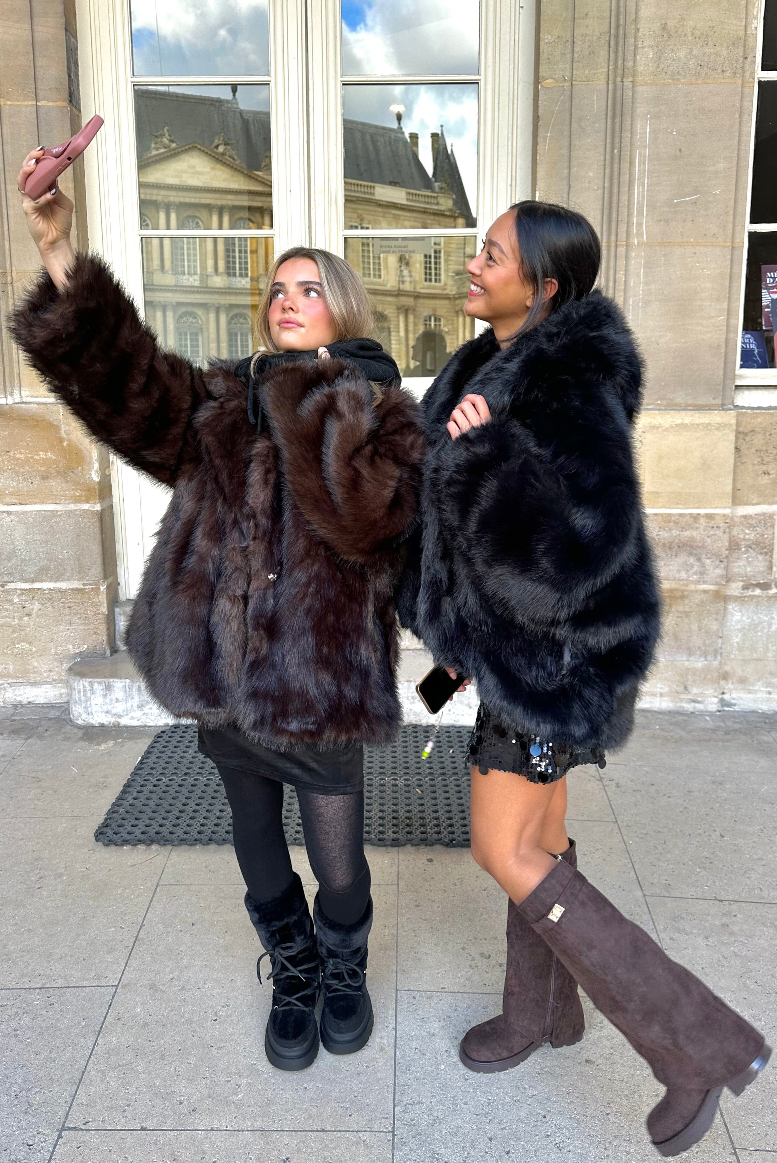 Maurice paris Veste Fourrure MEGEVE chocolat