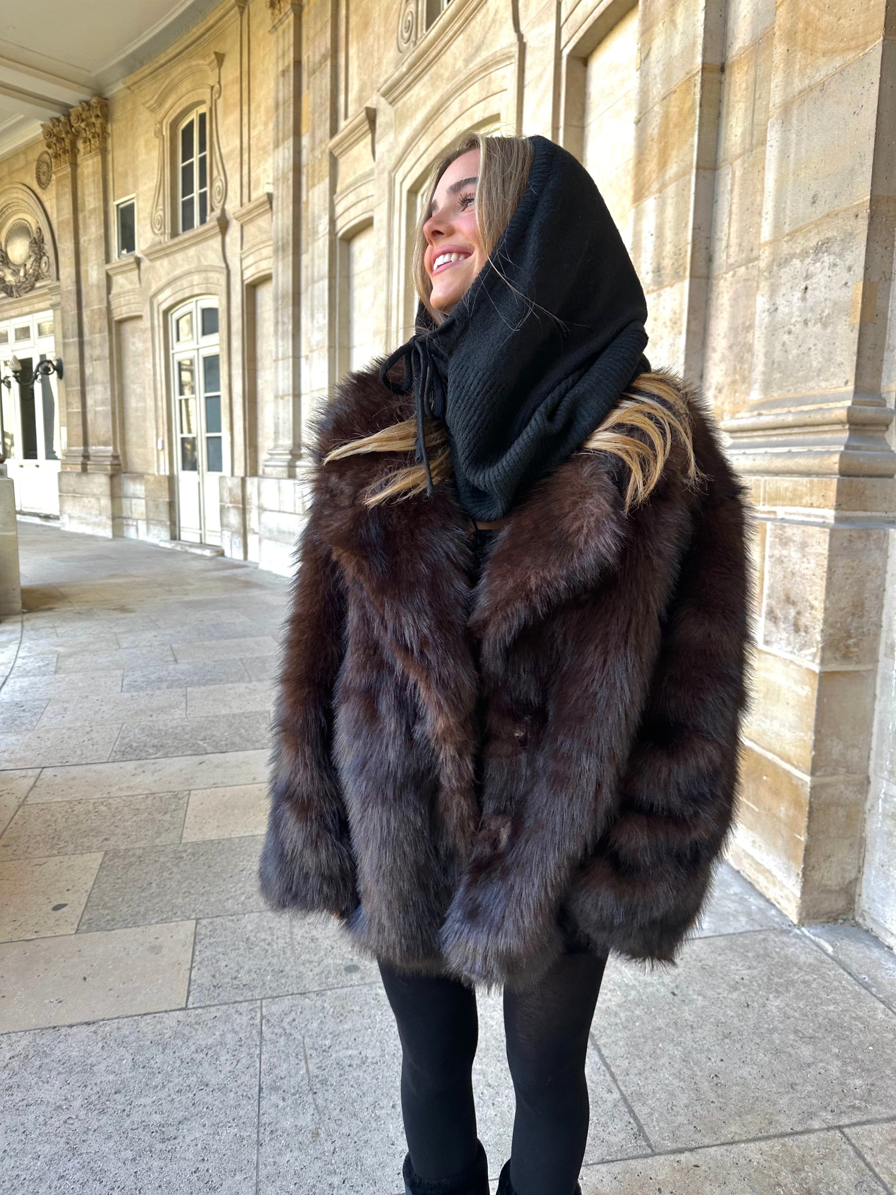 Maurice paris Veste Fourrure MEGEVE chocolat