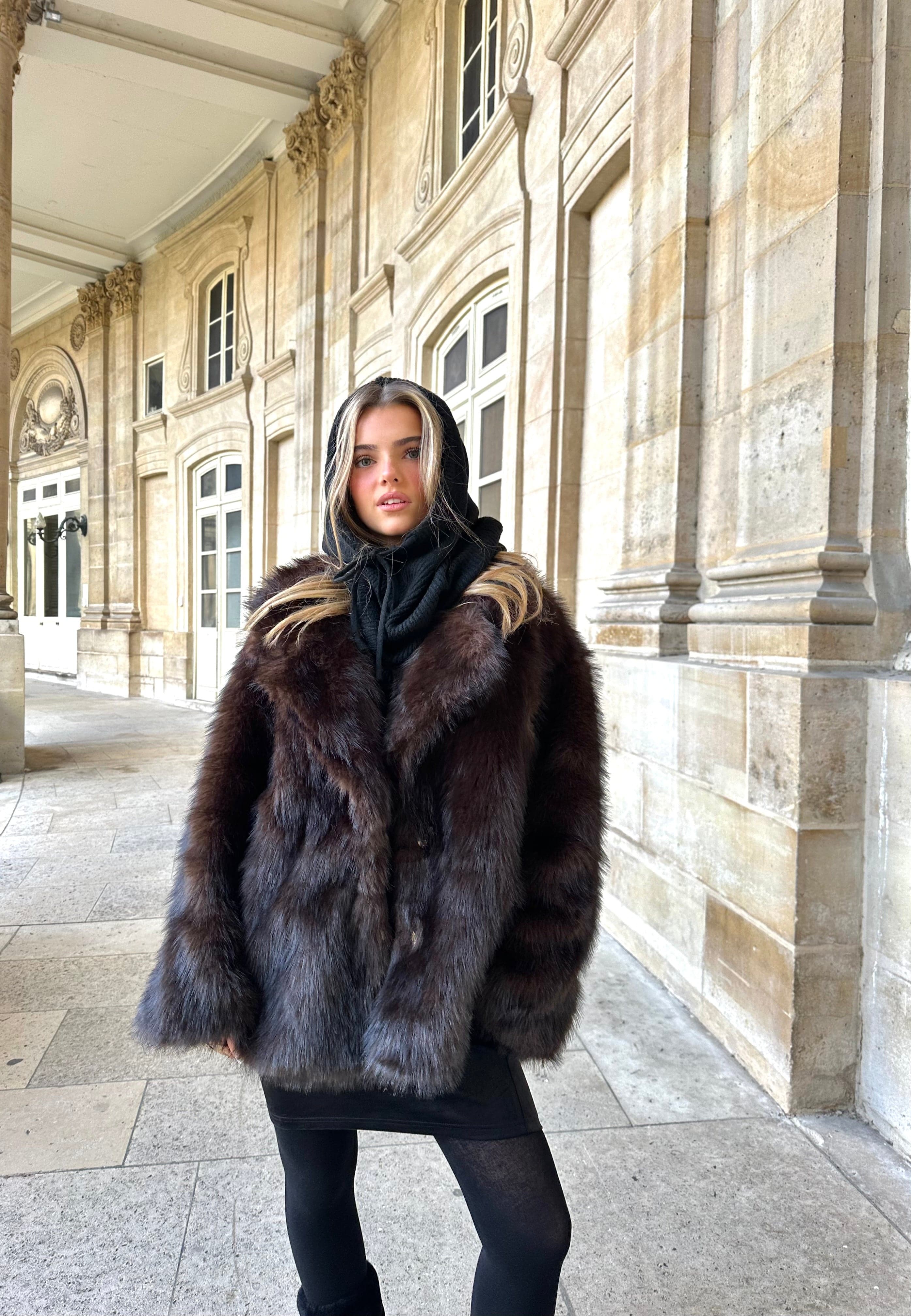 Maurice paris Veste Fourrure MEGEVE chocolat