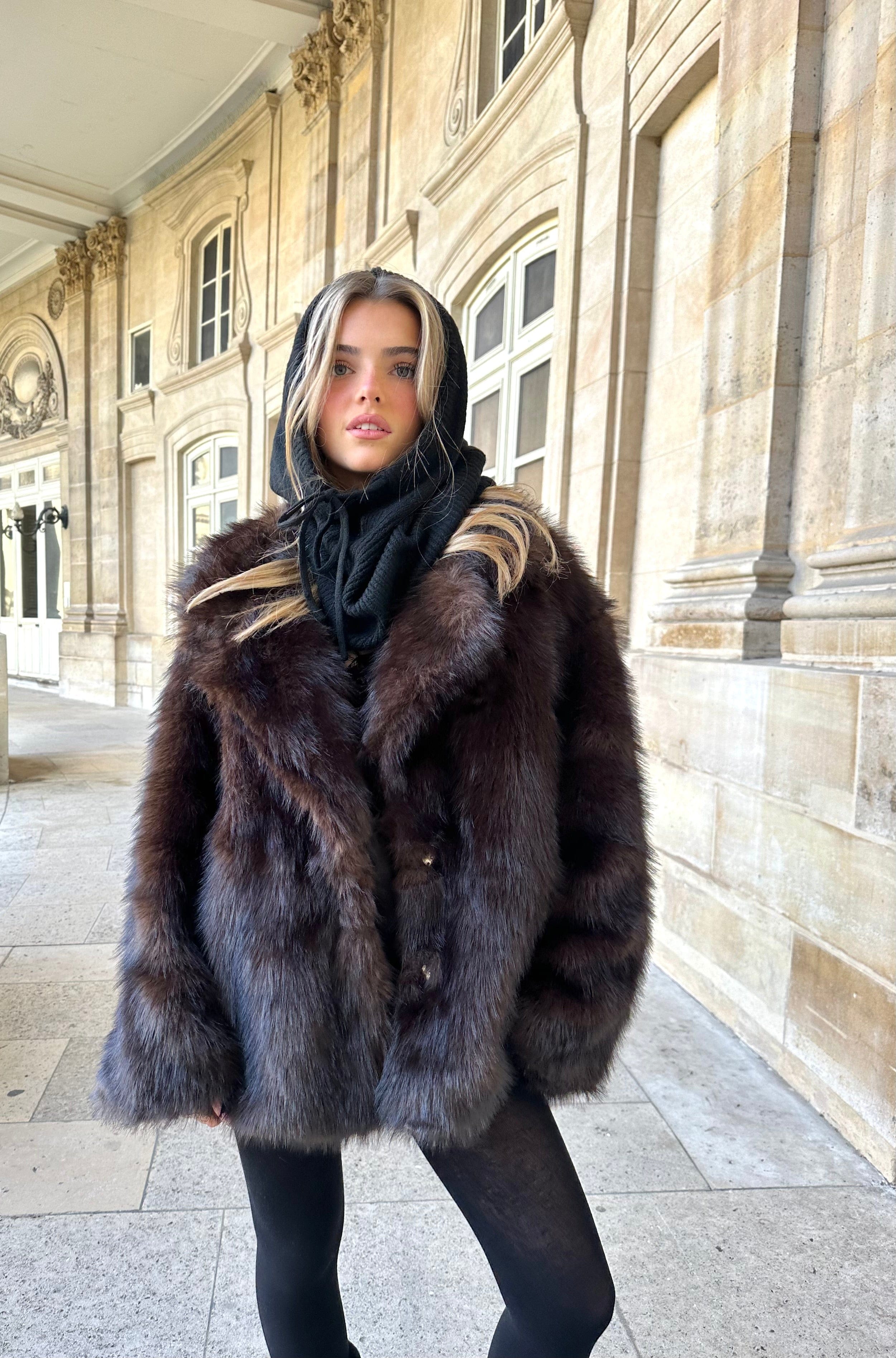 Maurice paris Veste Fourrure MEGEVE chocolat