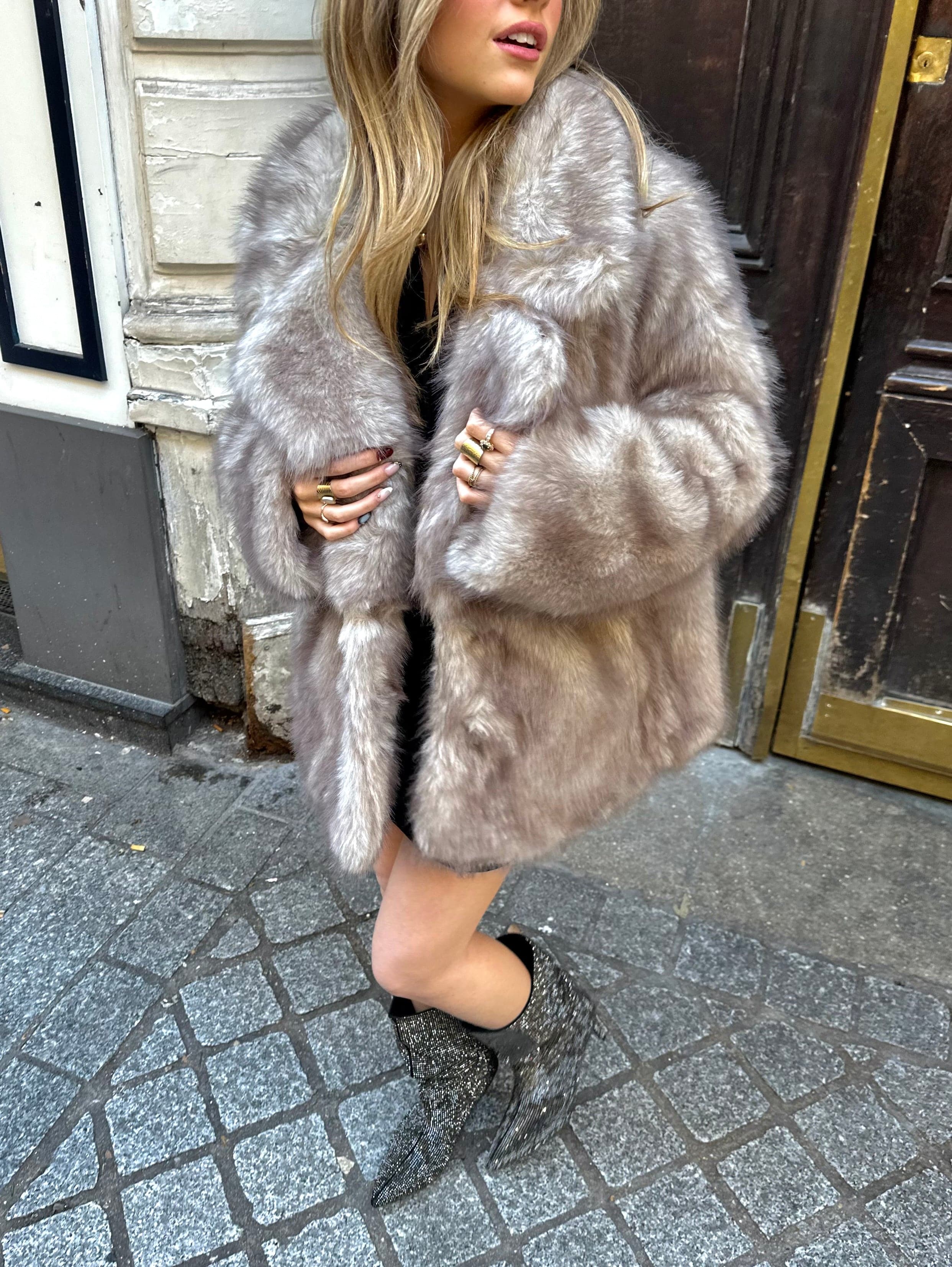 Maurice paris Veste Fourrure MEGEVE taupe