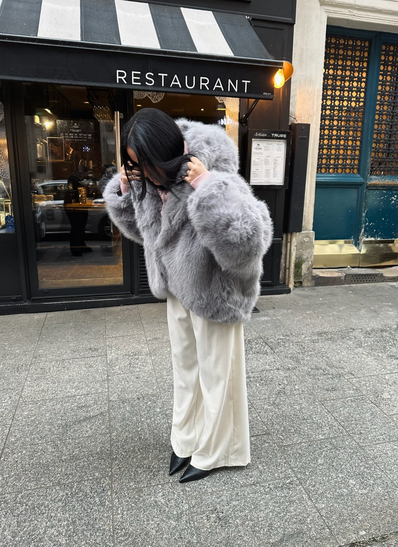 Maurice paris Veste Fourrure PERLE