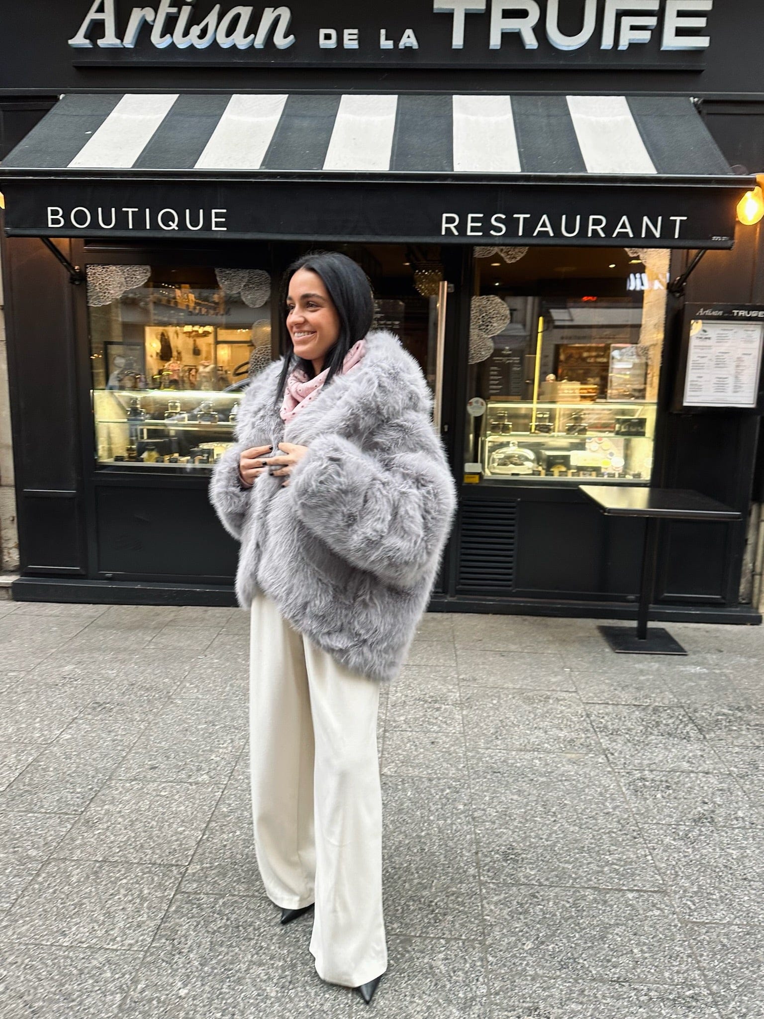 Maurice paris Veste Fourrure PERLE