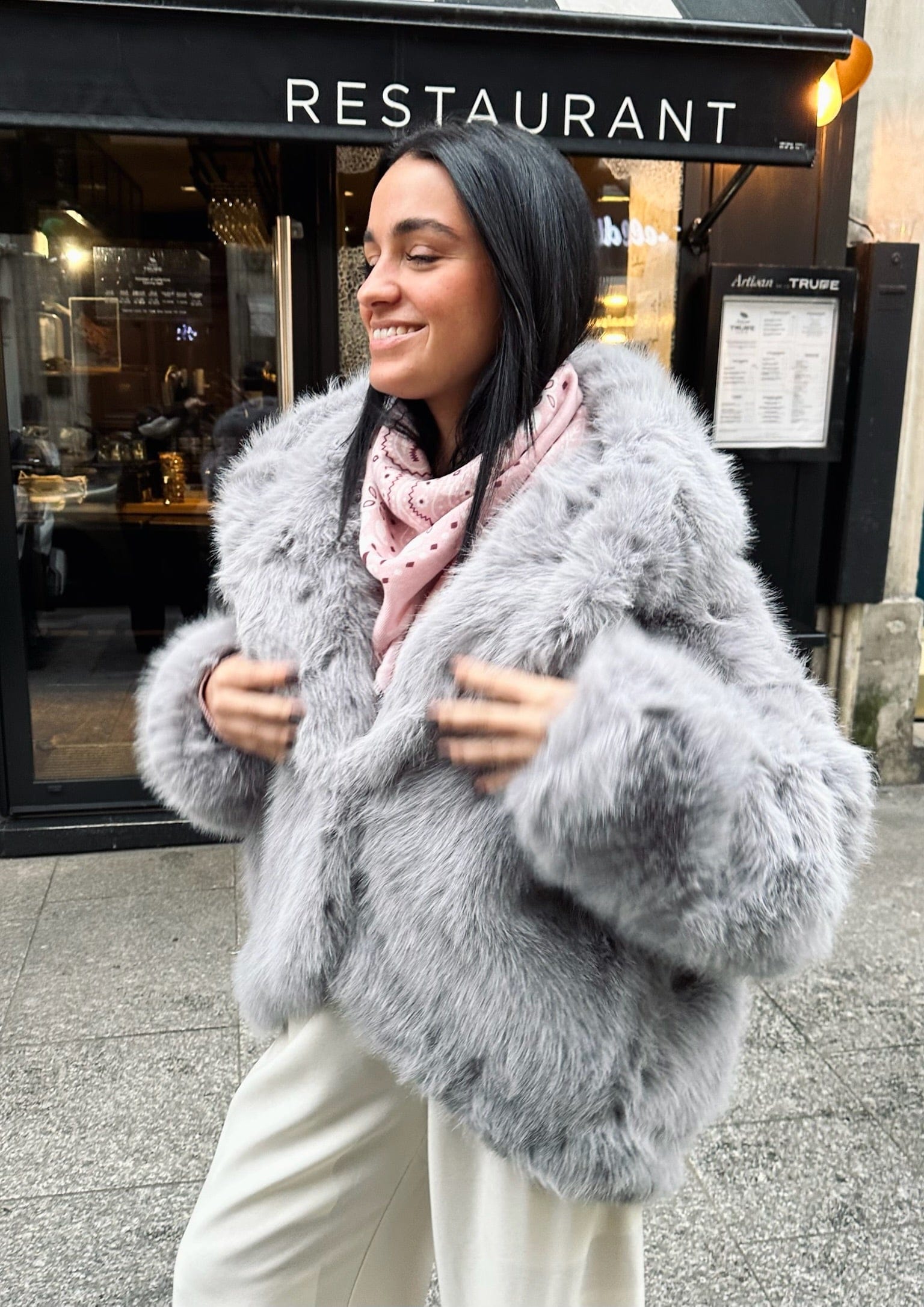 Maurice paris Veste Fourrure PERLE