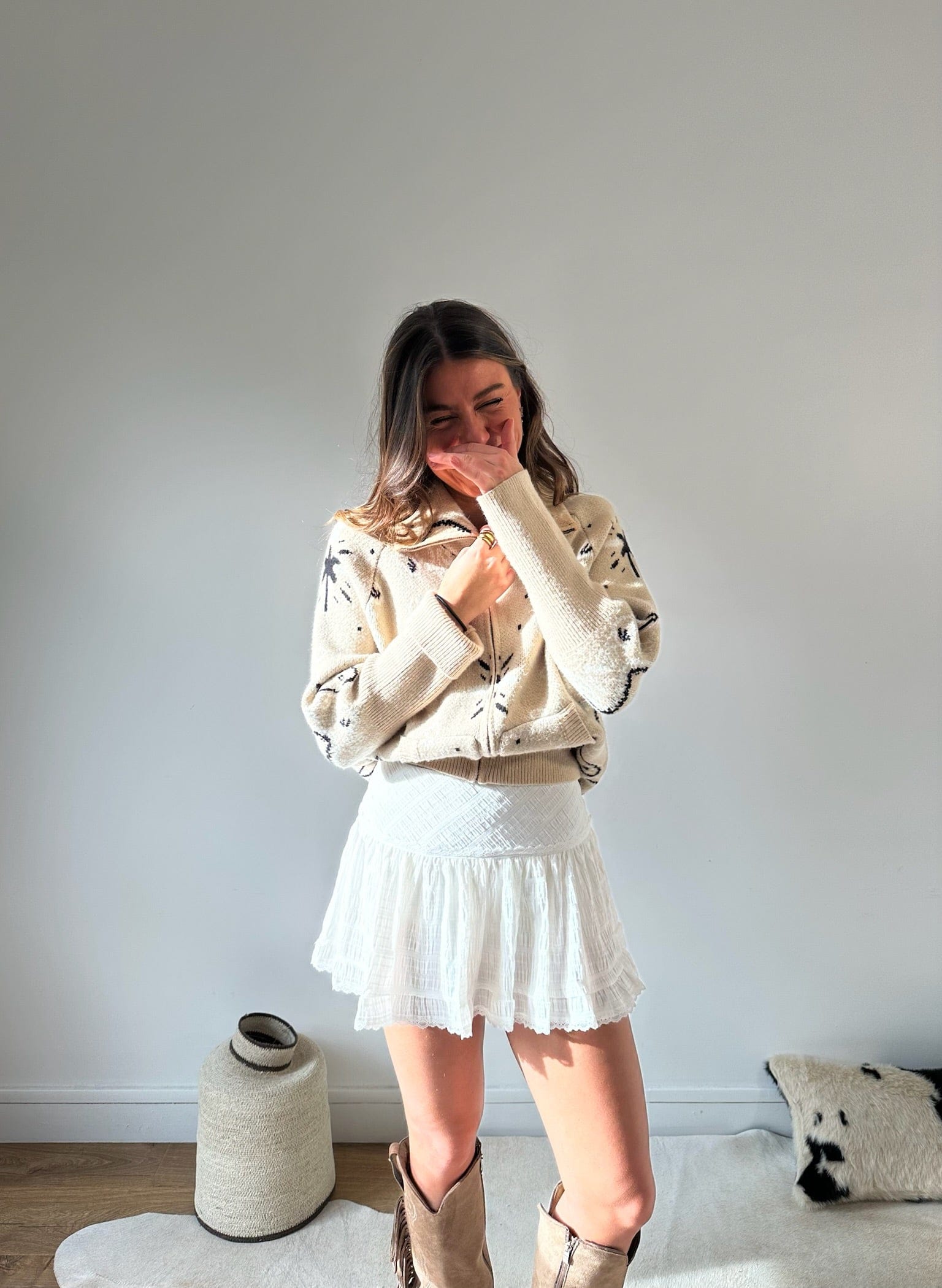 Maurice paris Veste Gilet BANDANA beige