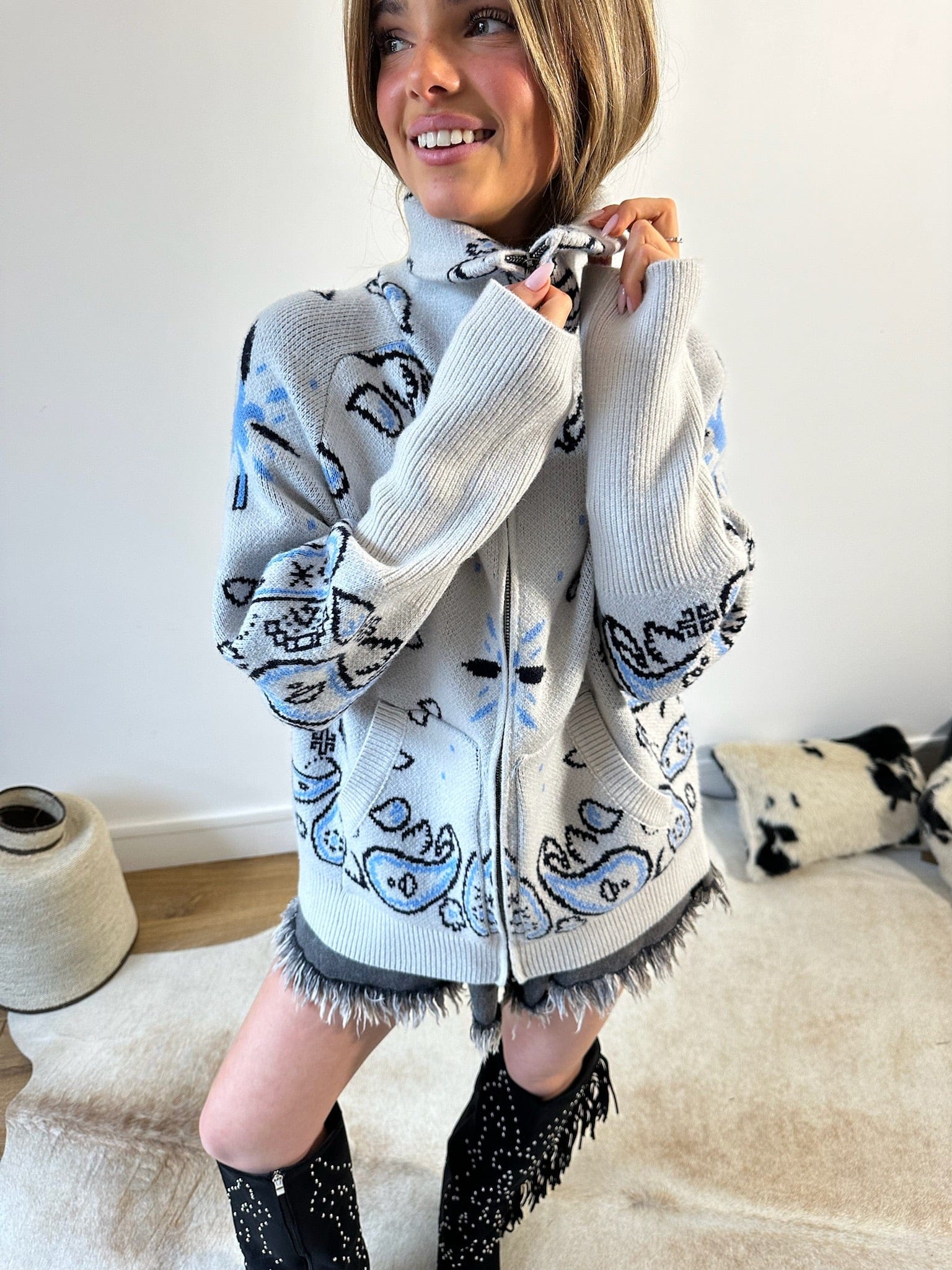 Maurice paris Veste Gilet BANDANA bleu