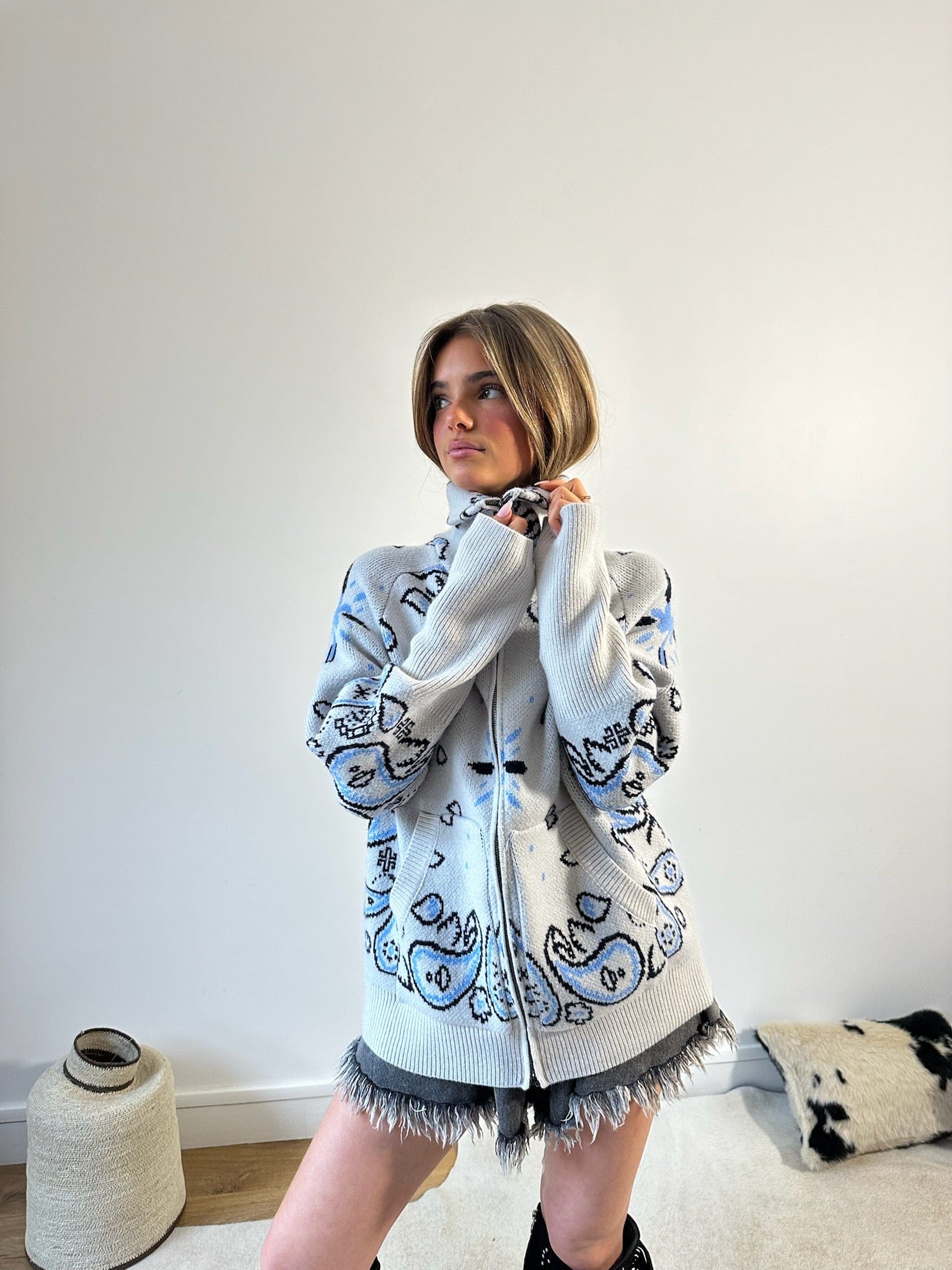 Maurice paris Veste Gilet BANDANA bleu