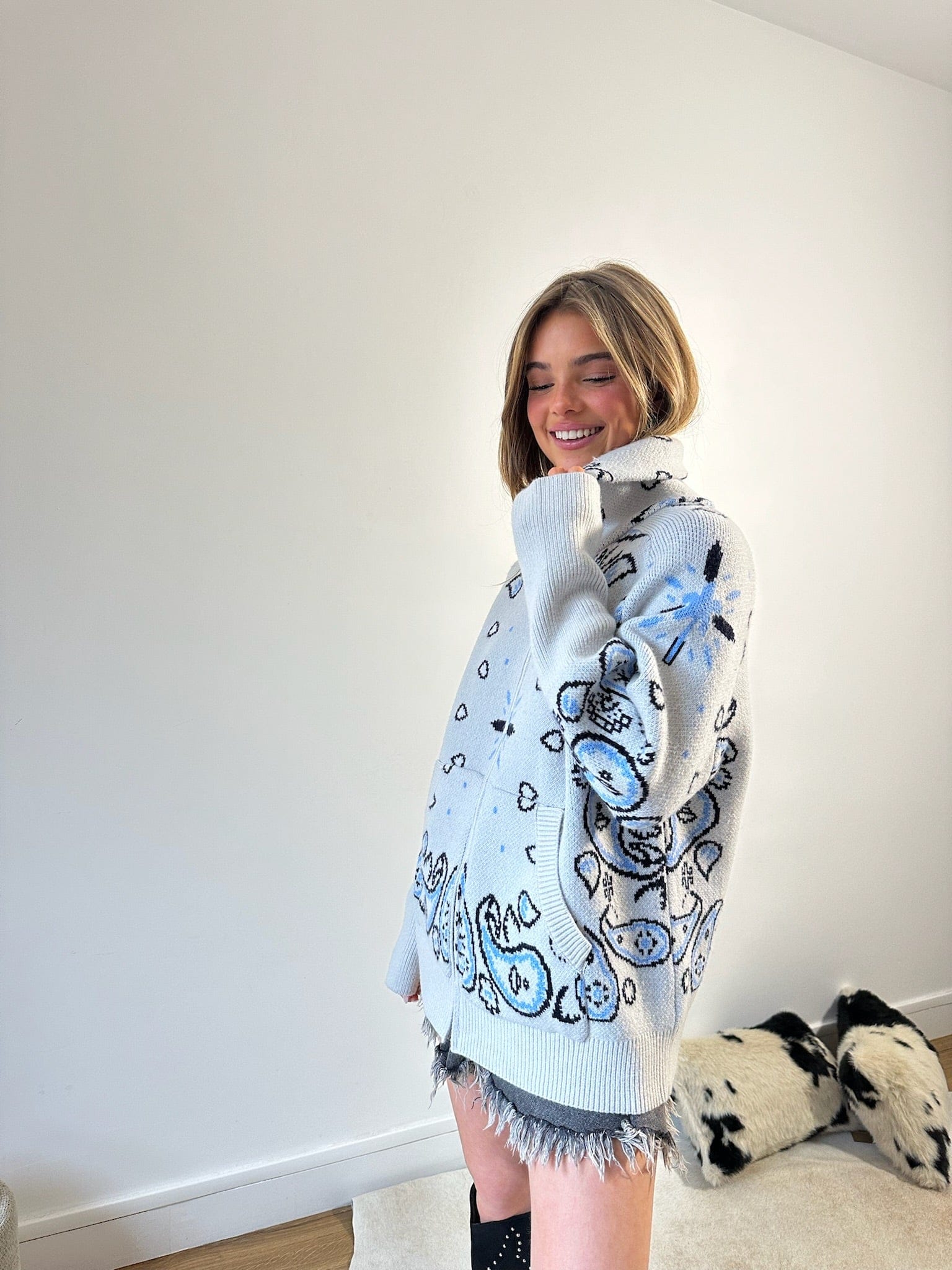 Maurice paris Veste Gilet BANDANA bleu