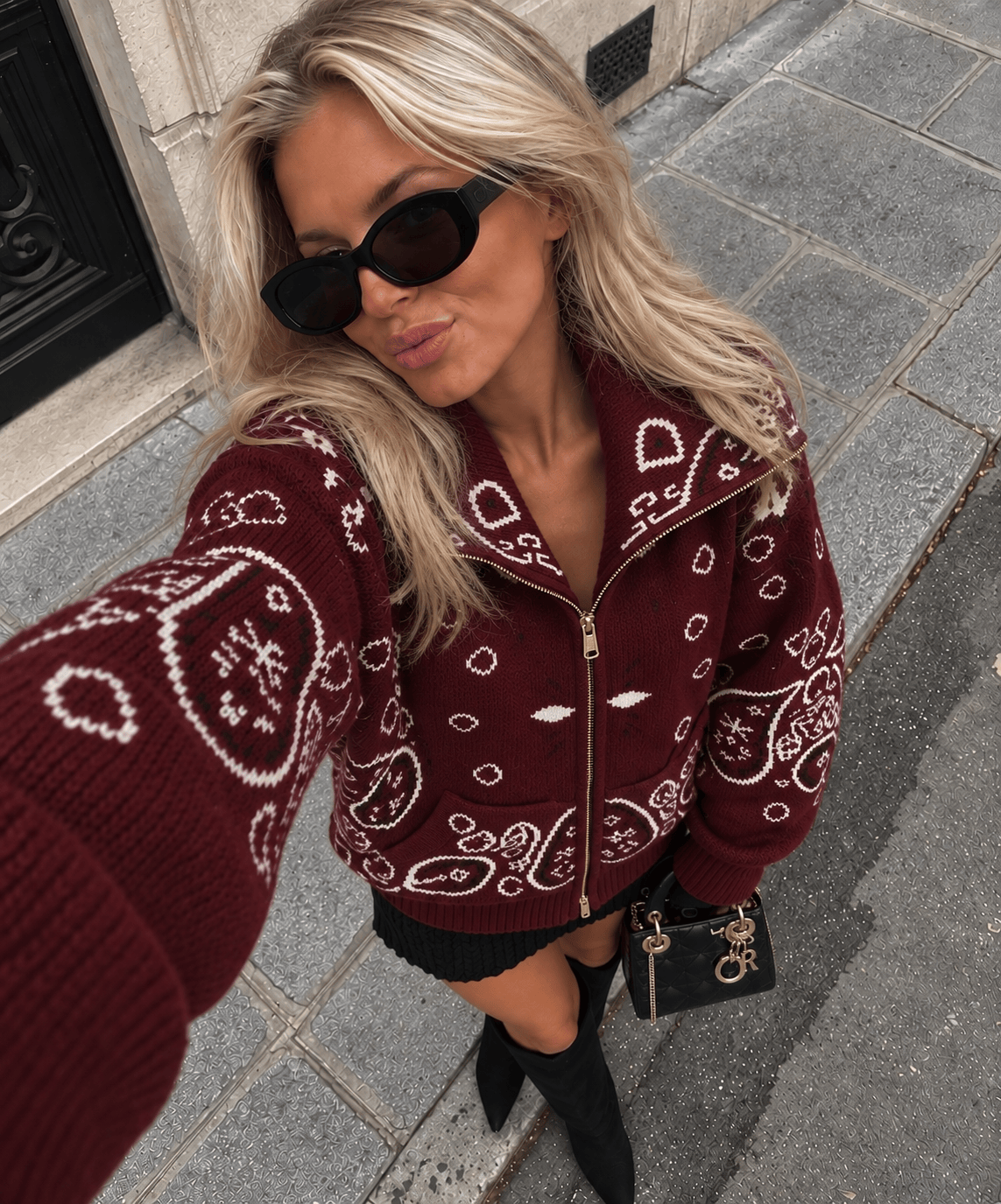 Maurice paris Veste Gilet BANDANA bordeaux
