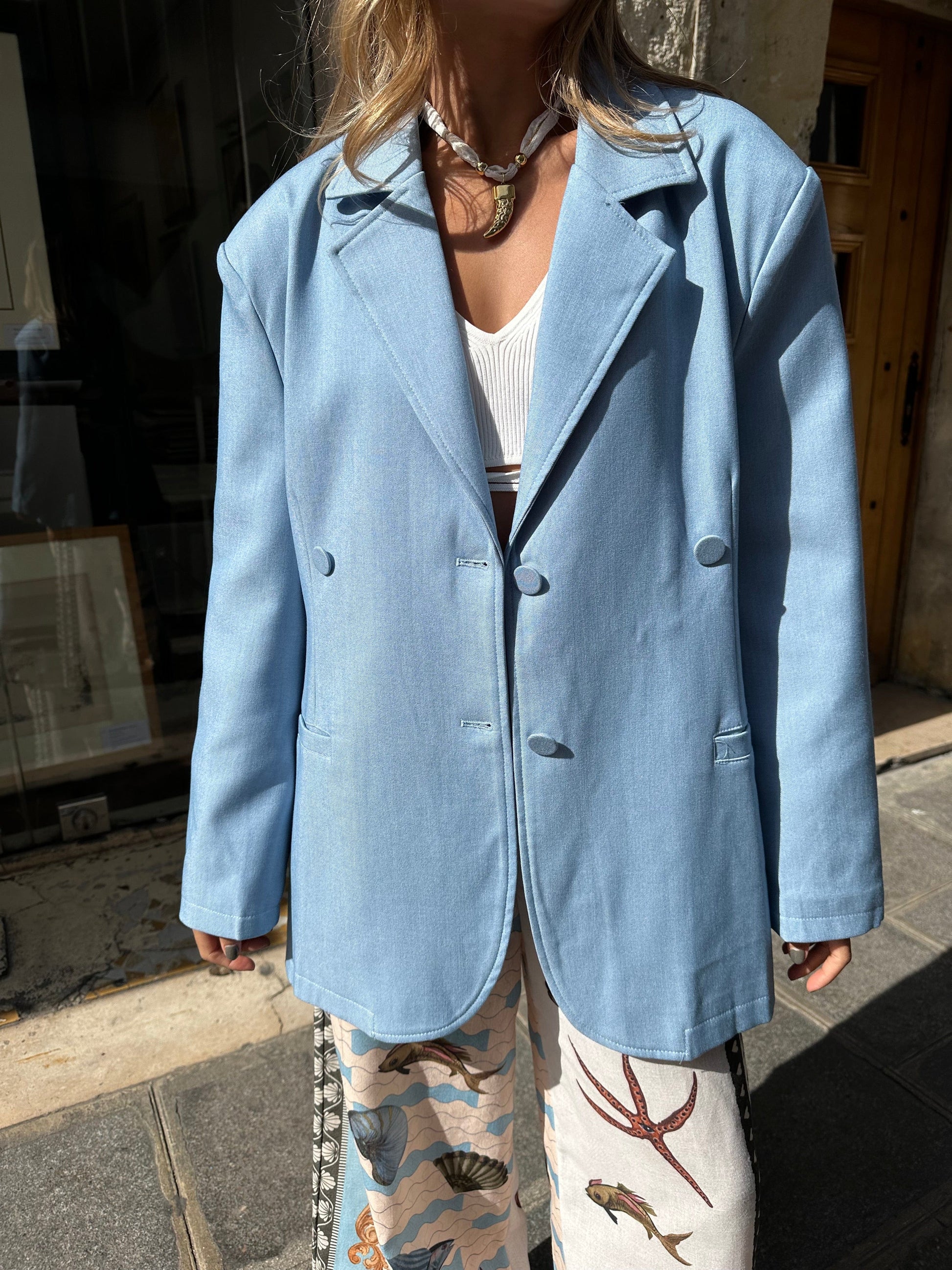 Maurice paris Veste Taille unique Robe/Blazer CIEL 100% Coton