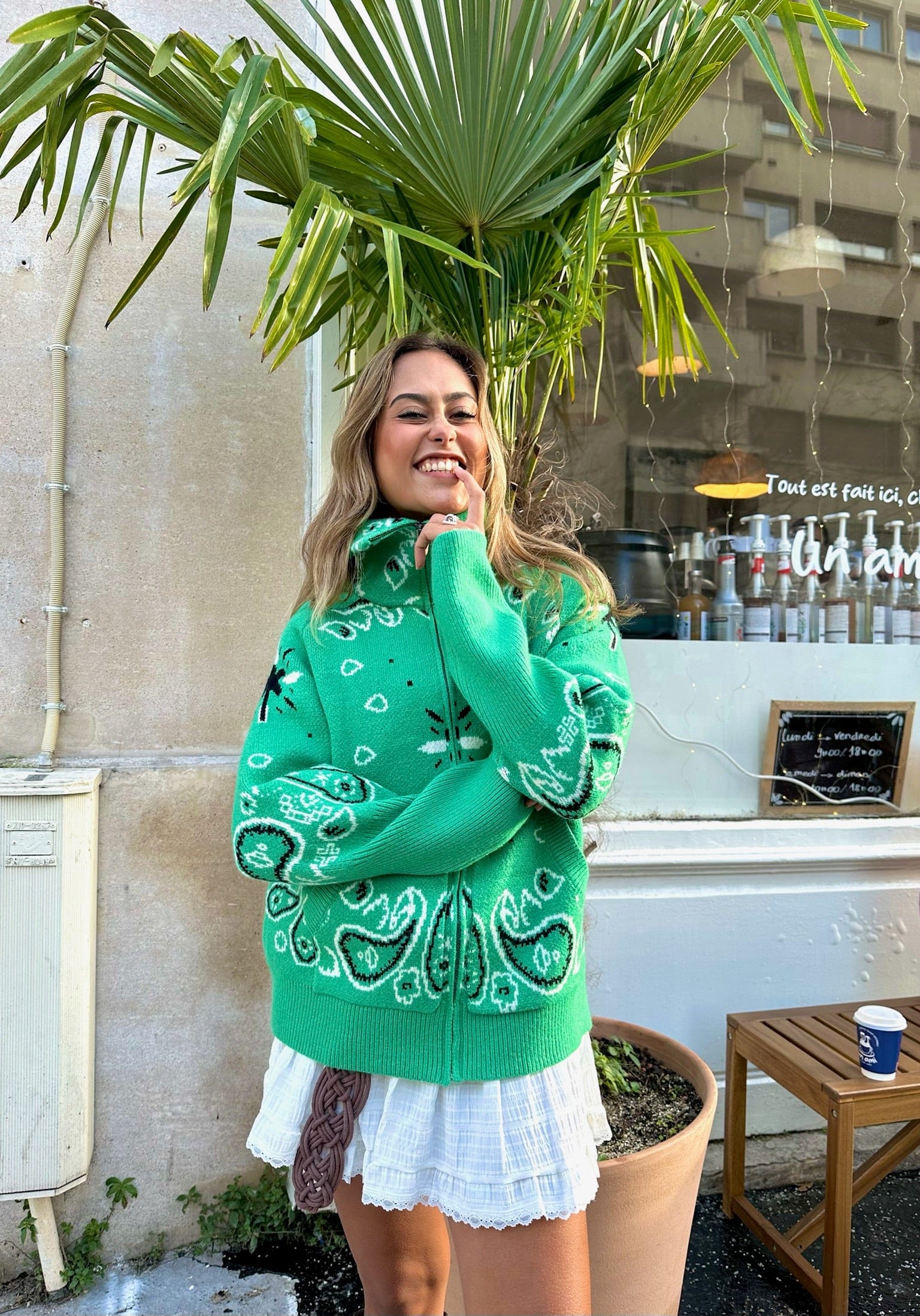 Maurice paris Veste Veste PAISLEY verte