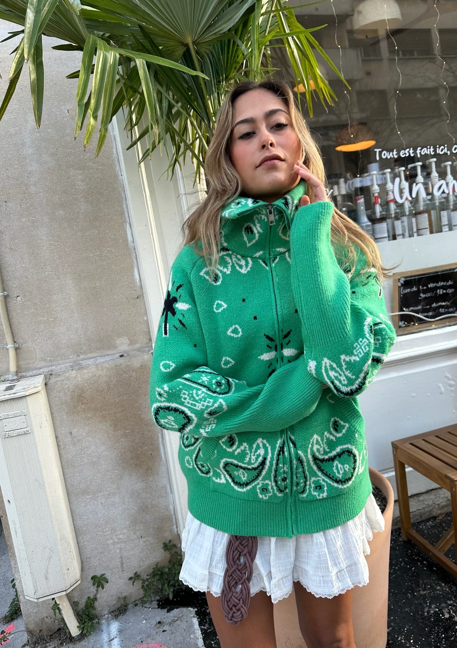 Maurice paris Veste Veste PAISLEY verte