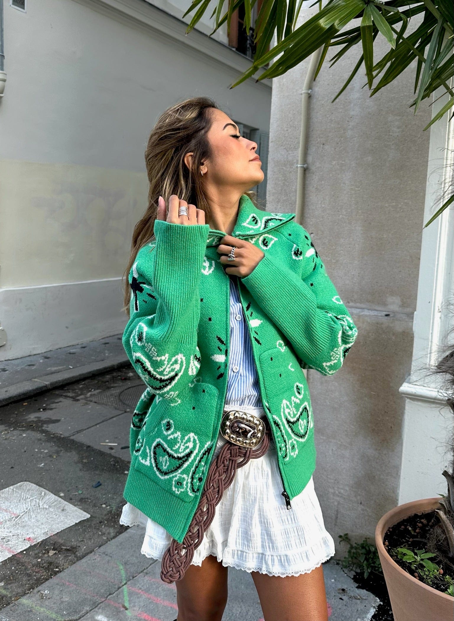 Maurice paris Veste Veste PAISLEY verte