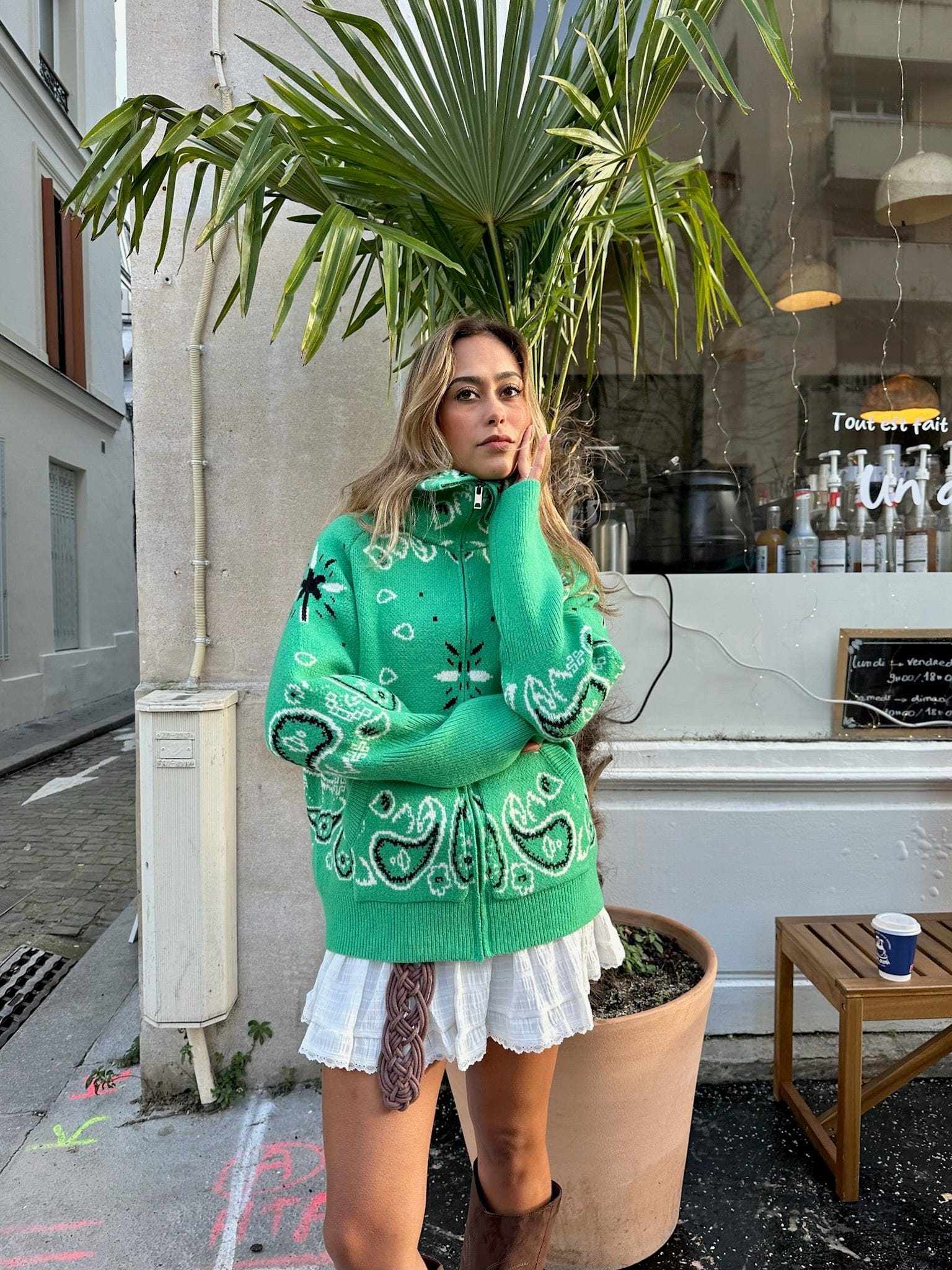 Maurice paris Veste Veste PAISLEY verte