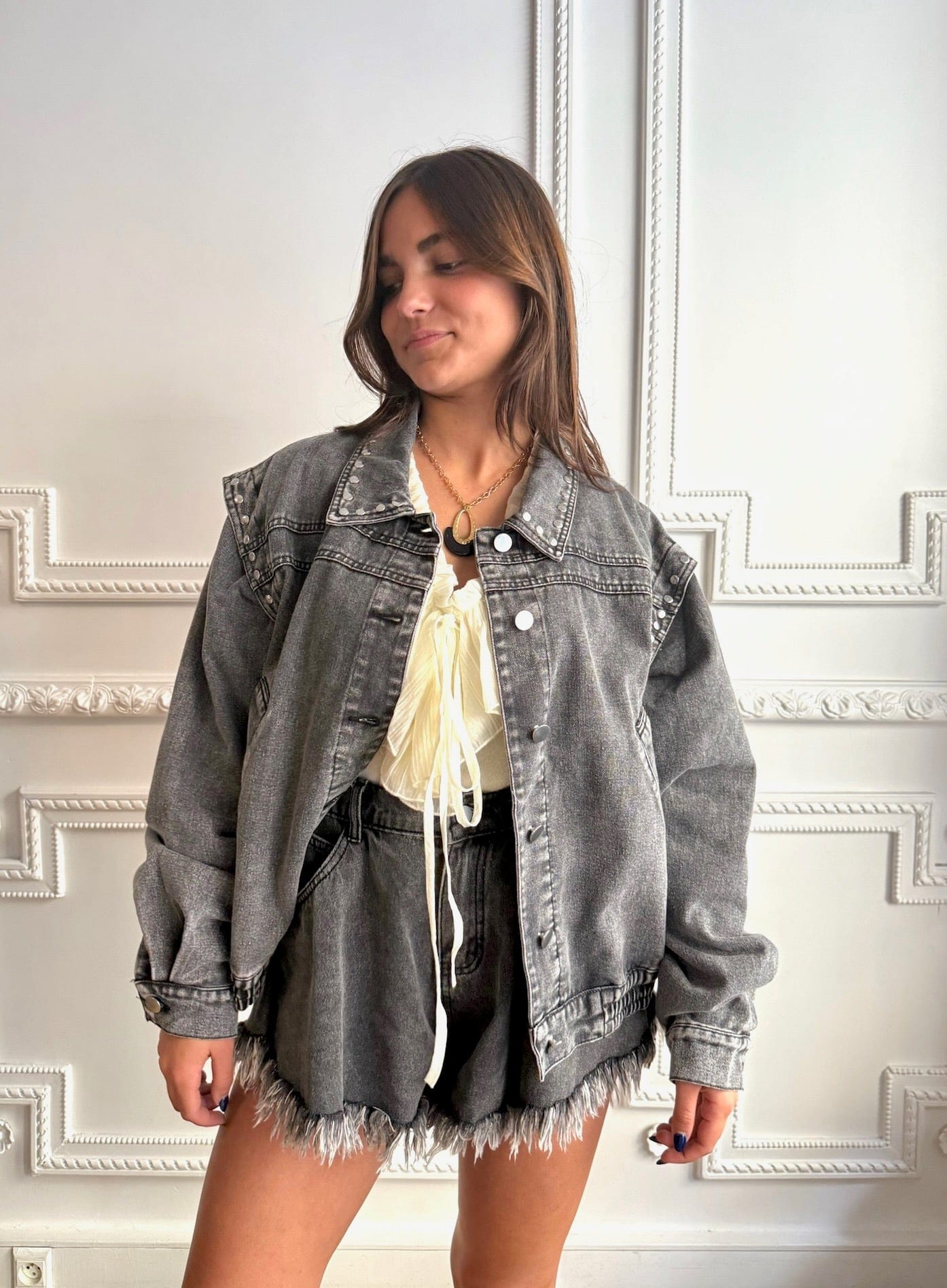 Maurice paris Veste Veste STATUE grise