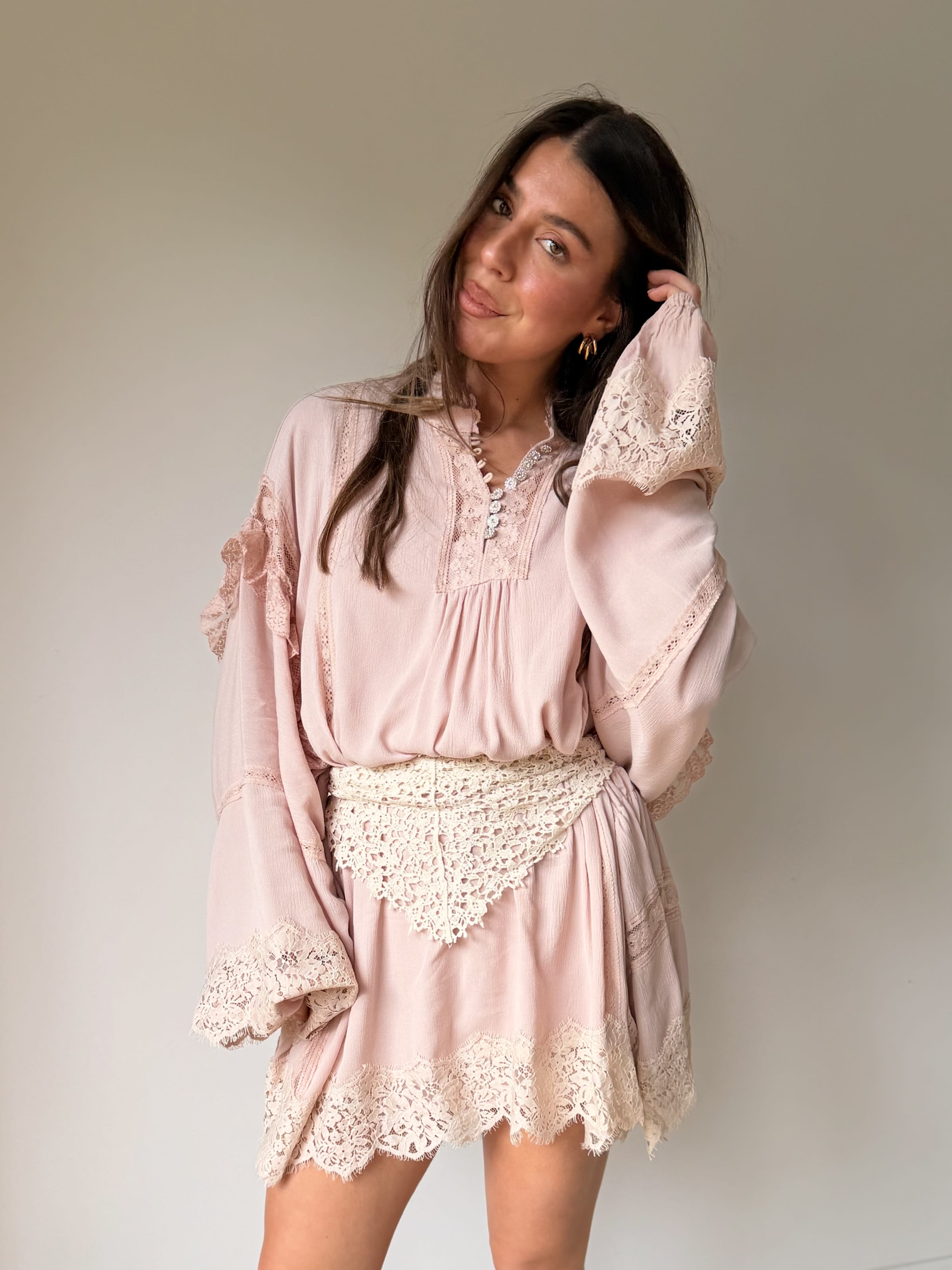 Purple Queen Robe Blouse BOHEMIAN rose